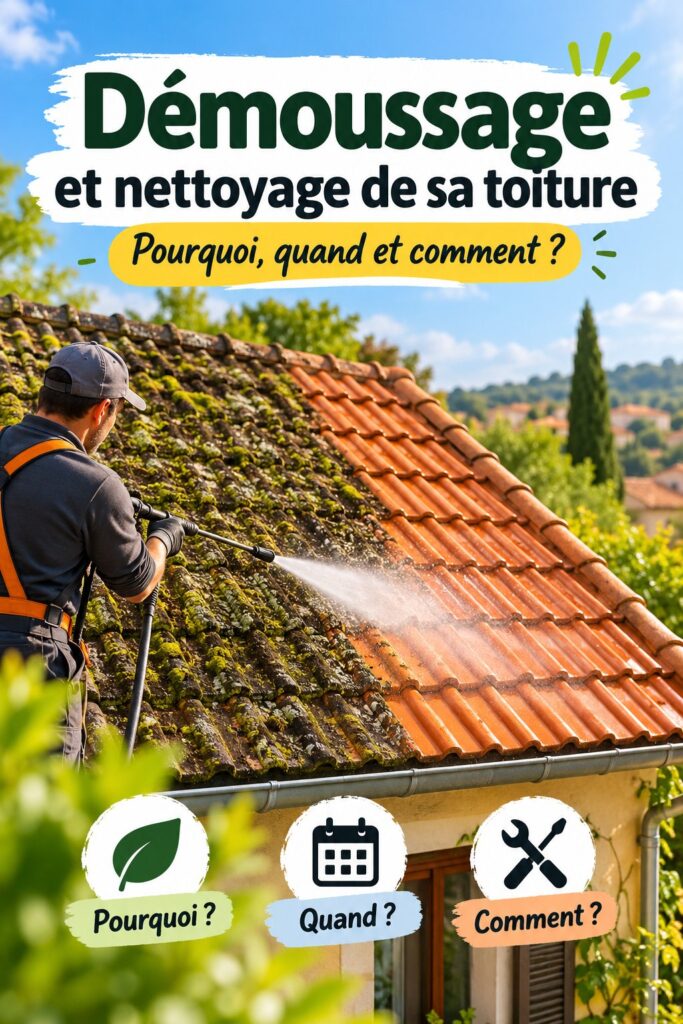 Un toit propre après un démoussage réussi, illustrant l'importance de l'entretien.