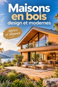 Maison moderne en bois avec un design épuré et chaleureux.