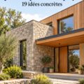 Une maison moderne avec une façade en bois et pierre qui attire le regard