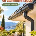 Gouttières en aluminium laqué sur une maison moderne