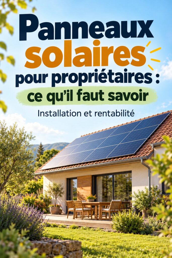 Propriétaire examinant des panneaux solaires sur le toit de sa maison