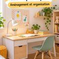 Bureau d'enfant moderne avec rangement et espace de travail