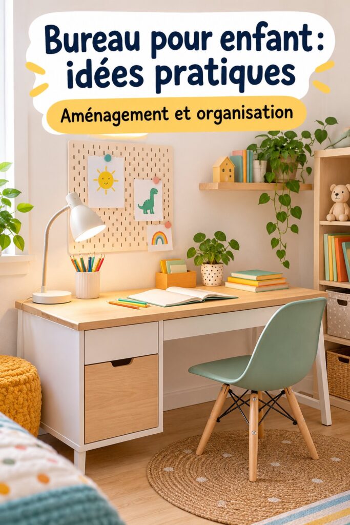 Bureau d'enfant moderne avec rangement et espace de travail