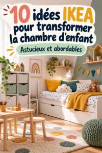 Chambre d'enfant décorée avec des meubles IKEA modernes et colorés