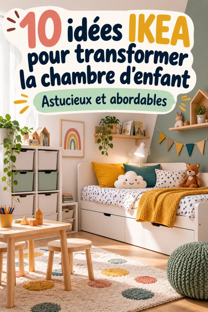 Chambre d'enfant décorée avec des meubles IKEA modernes et colorés