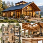 Maison à ossature bois moderne avec un design chaleureux