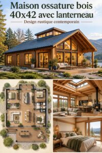 Maison à ossature bois moderne avec un design chaleureux