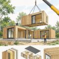 Maison en bois modulable moderne avec une belle finition et un design unique.