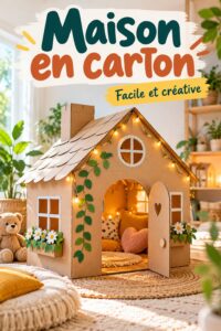 Une maison en carton moderne dans un cadre naturel, illustrant une approche écologique de l'architecture.