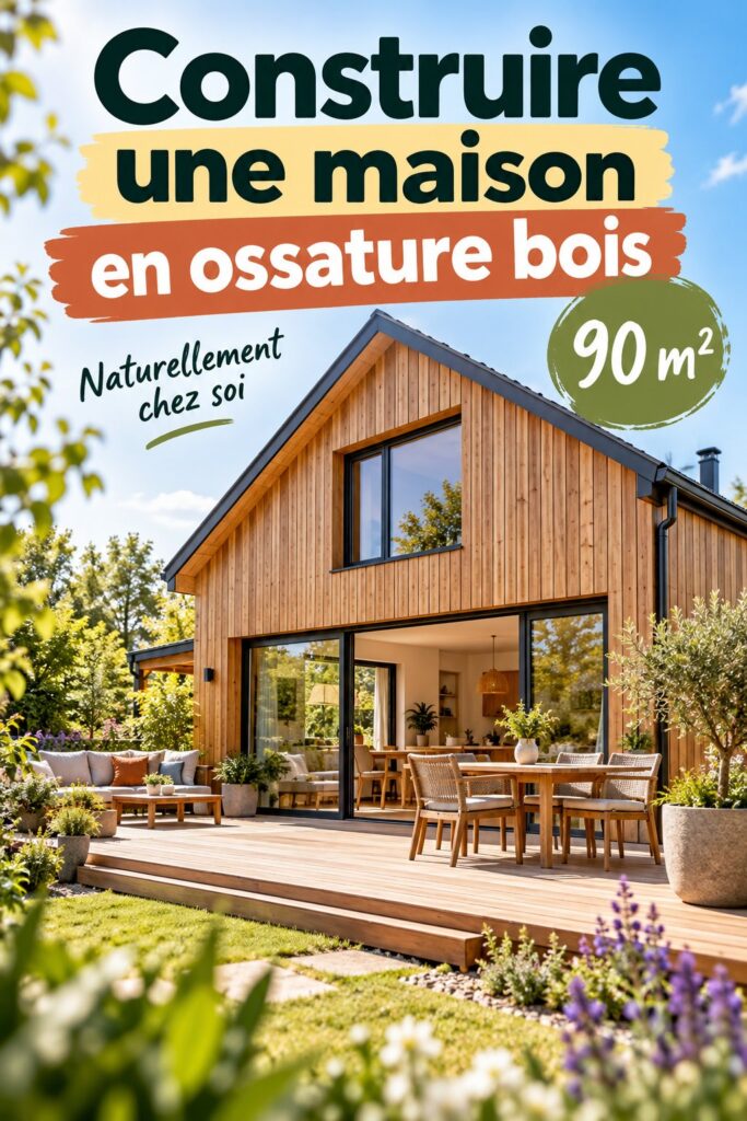 Maison en ossature bois de 90 m² dans un environnement naturel.