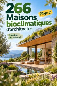 Maison bioclimatique moderne avec une belle intégration dans la nature.