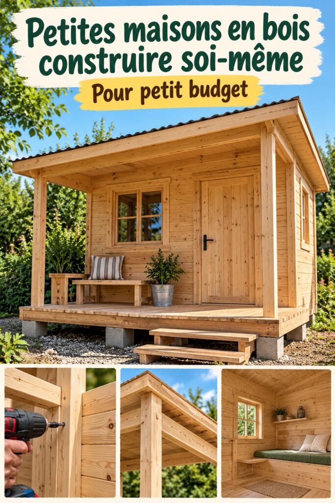 image d'une tiny house en bois entourée de verdure