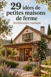 Une belle maison de grange entourée de verdure, affichant son charme rustique.