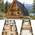 Aperçu d'une cabane A-Frame moderne avec mezzanine, à la fois esthétique et pratique.