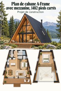 Aperçu d'une cabane A-Frame moderne avec mezzanine, à la fois esthétique et pratique.