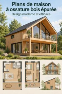 Maison en bois noir avec un design chaleureux et accueillant