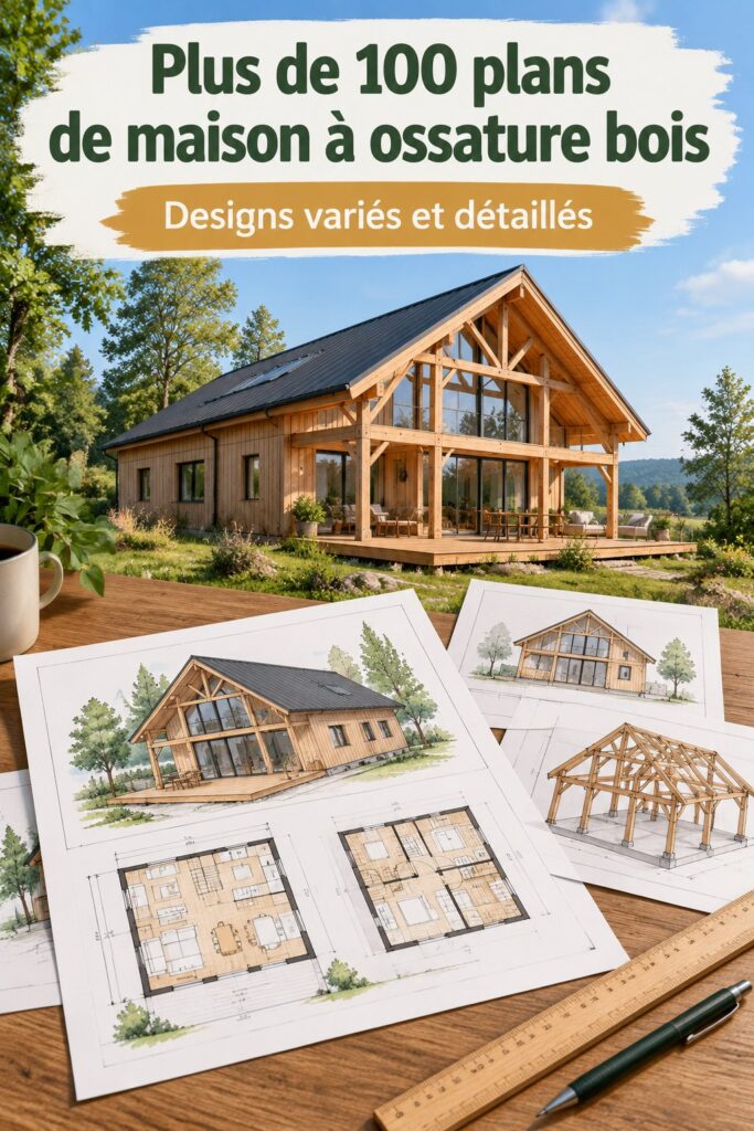 Plans de maisons en bois et esquisses architecturales